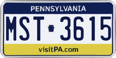 PA license plate MST3615