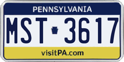 PA license plate MST3617