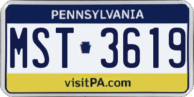 PA license plate MST3619