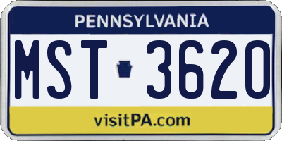 PA license plate MST3620