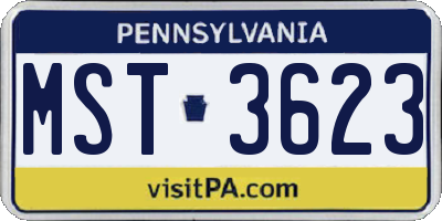 PA license plate MST3623