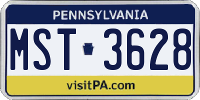PA license plate MST3628
