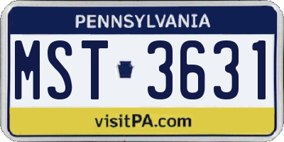 PA license plate MST3631