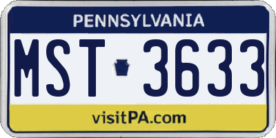 PA license plate MST3633