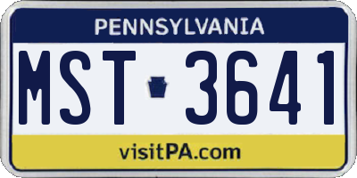 PA license plate MST3641