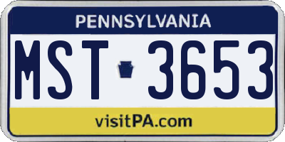 PA license plate MST3653