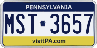 PA license plate MST3657