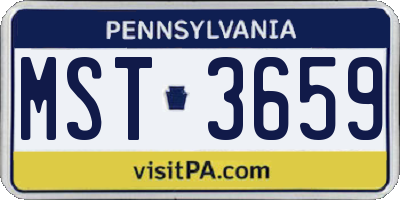 PA license plate MST3659