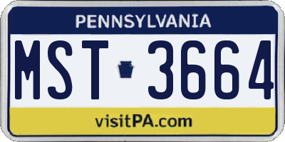 PA license plate MST3664