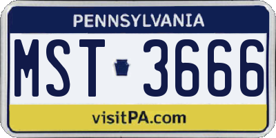PA license plate MST3666
