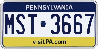 PA license plate MST3667