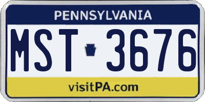 PA license plate MST3676