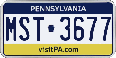 PA license plate MST3677