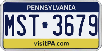 PA license plate MST3679