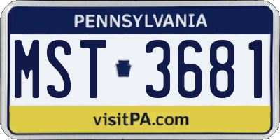 PA license plate MST3681