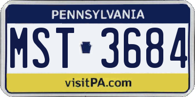 PA license plate MST3684