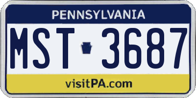 PA license plate MST3687