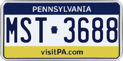 PA license plate MST3688