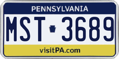 PA license plate MST3689