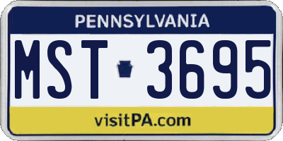 PA license plate MST3695