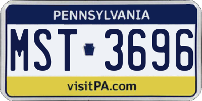 PA license plate MST3696