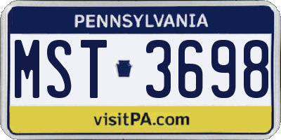 PA license plate MST3698