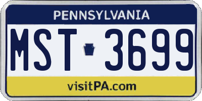 PA license plate MST3699