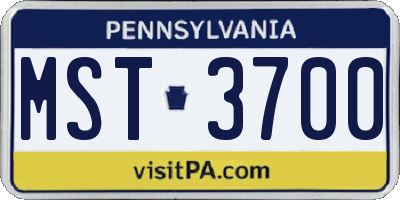 PA license plate MST3700