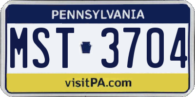 PA license plate MST3704