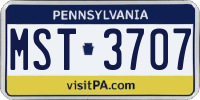 PA license plate MST3707