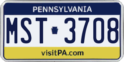 PA license plate MST3708