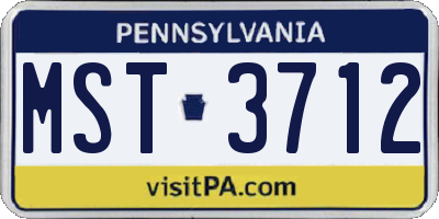 PA license plate MST3712