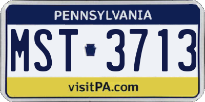 PA license plate MST3713