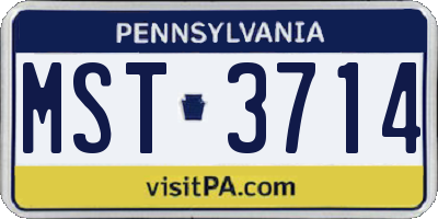 PA license plate MST3714