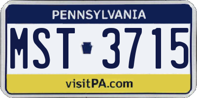 PA license plate MST3715