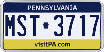 PA license plate MST3717