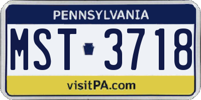PA license plate MST3718