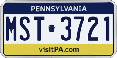 PA license plate MST3721