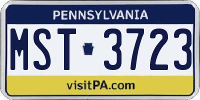 PA license plate MST3723