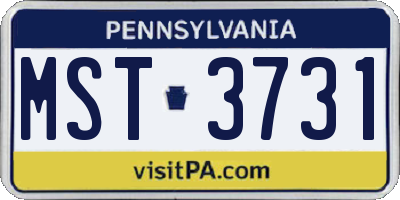 PA license plate MST3731