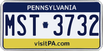 PA license plate MST3732