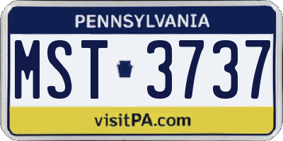 PA license plate MST3737