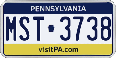 PA license plate MST3738