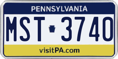 PA license plate MST3740