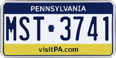 PA license plate MST3741