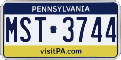 PA license plate MST3744