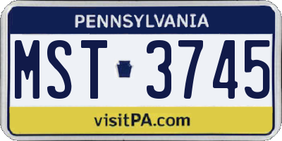 PA license plate MST3745