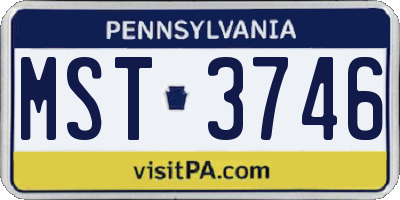 PA license plate MST3746