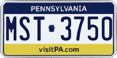 PA license plate MST3750