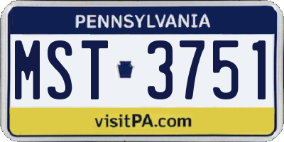 PA license plate MST3751